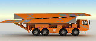 দ্রুত জরুরী উদ্ধারের জন্য রিমোট কন্ট্রোল এবং কম শ্রম তীব্রতার সাথে ট্র্যাকড লোড 60 টন 21 মিটার দীর্ঘ যান্ত্রিক সেতু